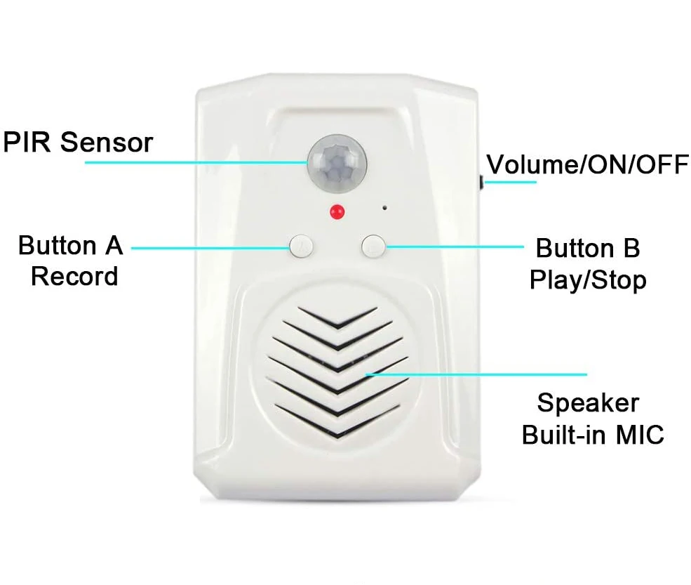 OEM Customized Voice Bird Music Box Black White Wireless Pir Motion Sensor Nature Sound Box Bird Sound Speaker