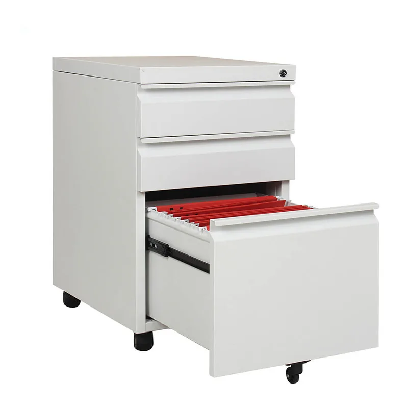 3 Pull vertical stainless steel metal file cabinet with automatic lock