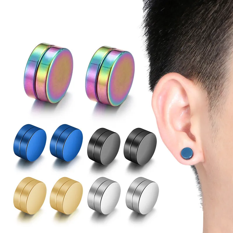 Factory Men Accessories Jewelry Painless Earring Boyfriend Ear Stud Punk No Hole Magic Strong Magnet Earrings