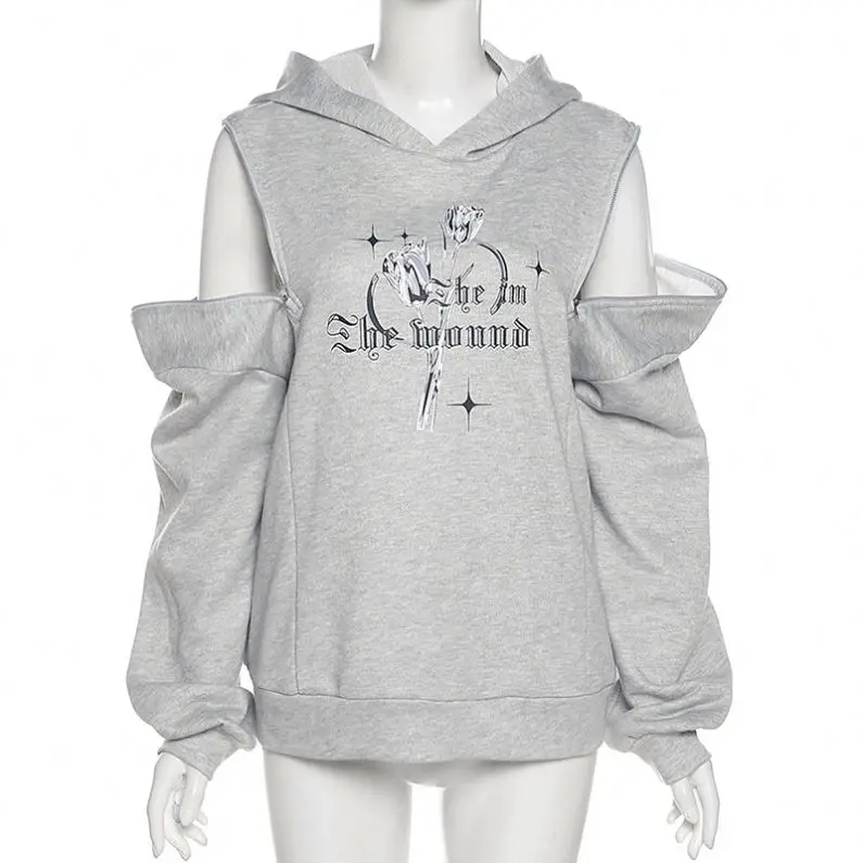 New Arrival Hoodie Pullover Hollow Out Sweatshirt Womens Long Sleeve Casual Clothing Medium Printed Hooded Long Sleeved Sweater