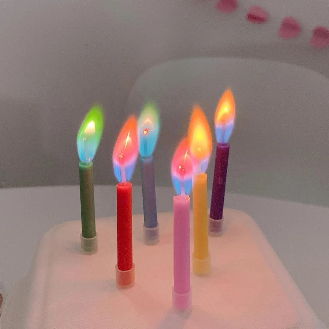 Custom Logo On-time Delivery Fantastic Six Multi Color Flame Candles Party Candle Birthday Candles