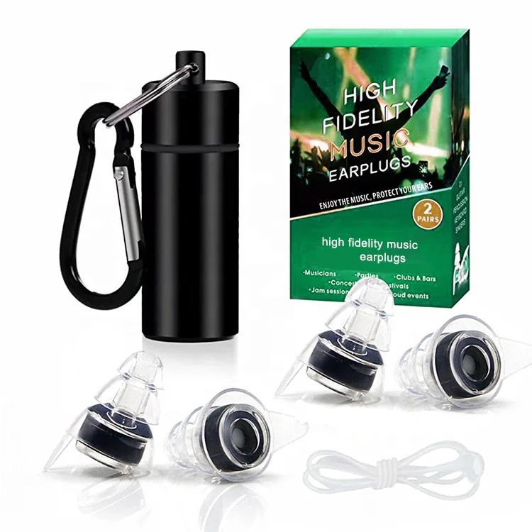 Рождественские шумоподавляющие силиконовые затычки для ушей с фильтром для вечеринки, фестиваля, концерта, диджея, клуба и путешествий с алюминиевым корпусом и кабелем