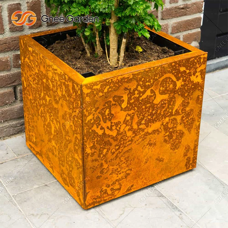 Corten Steel Large Metal Garden Planter Corten Steel Flower Pot