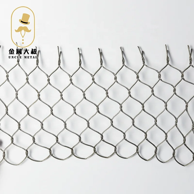 
Flexible stainless steel wire rope net zoo bird net safety protection high air fall net 
