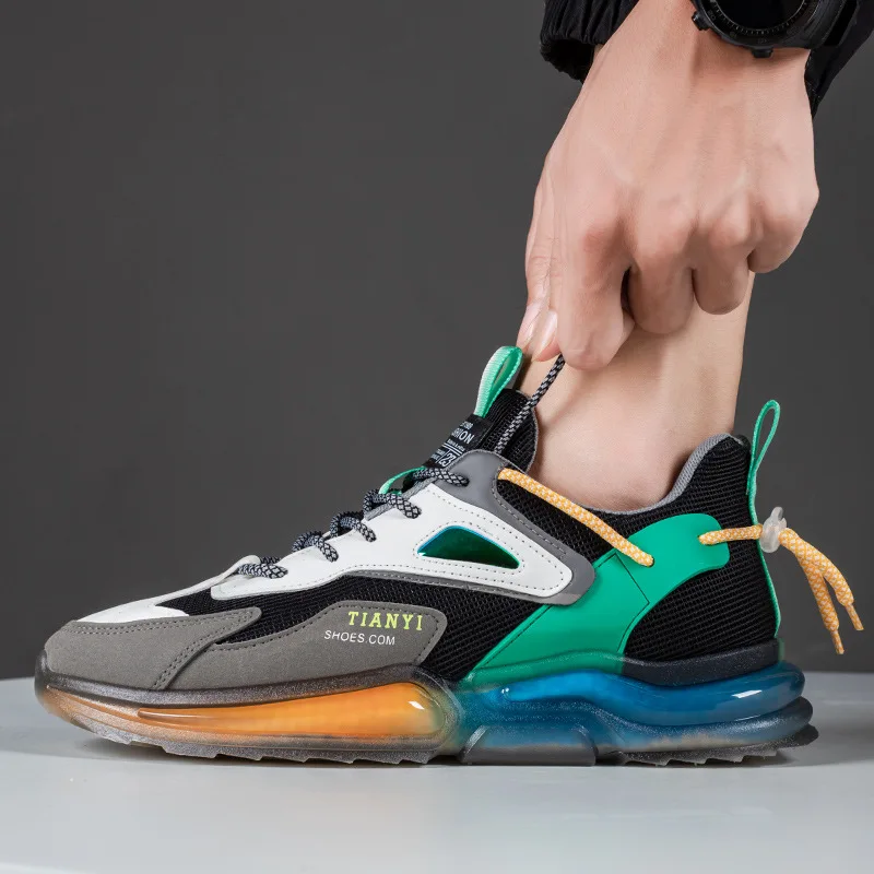 Новые поступления дышащие спортивные мужские кроссовки с воздушной подушкой для бега ходьбы бега на шнуровке