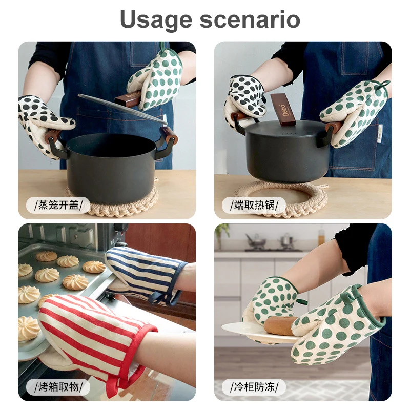 Microwave Baking Enhanced Protection glove heat resistant Kitchen Oven Mitts for Household manufacturer gloves