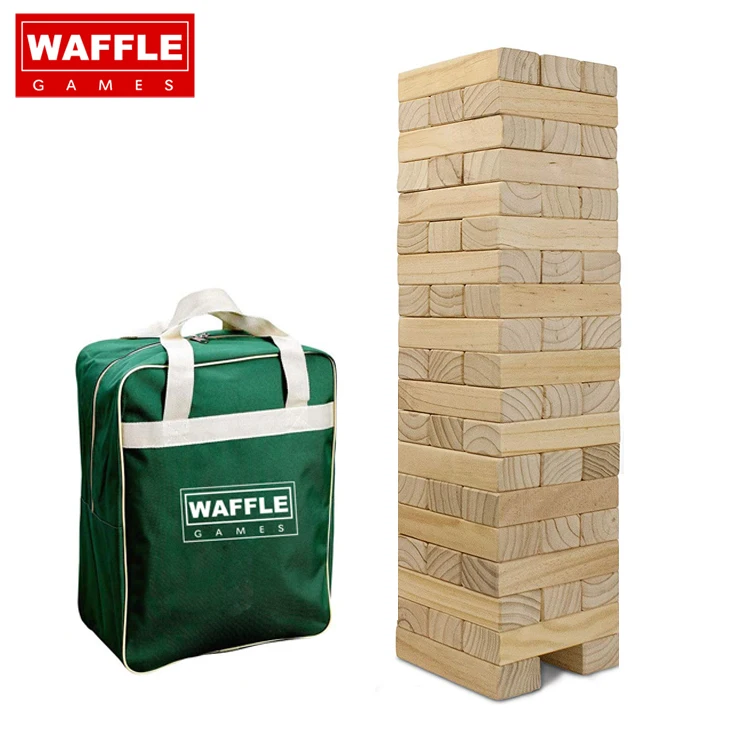 
Waffle Games Wooden Giant Outdoor Jengaes With Storage Bag Jengaes Outdoor 