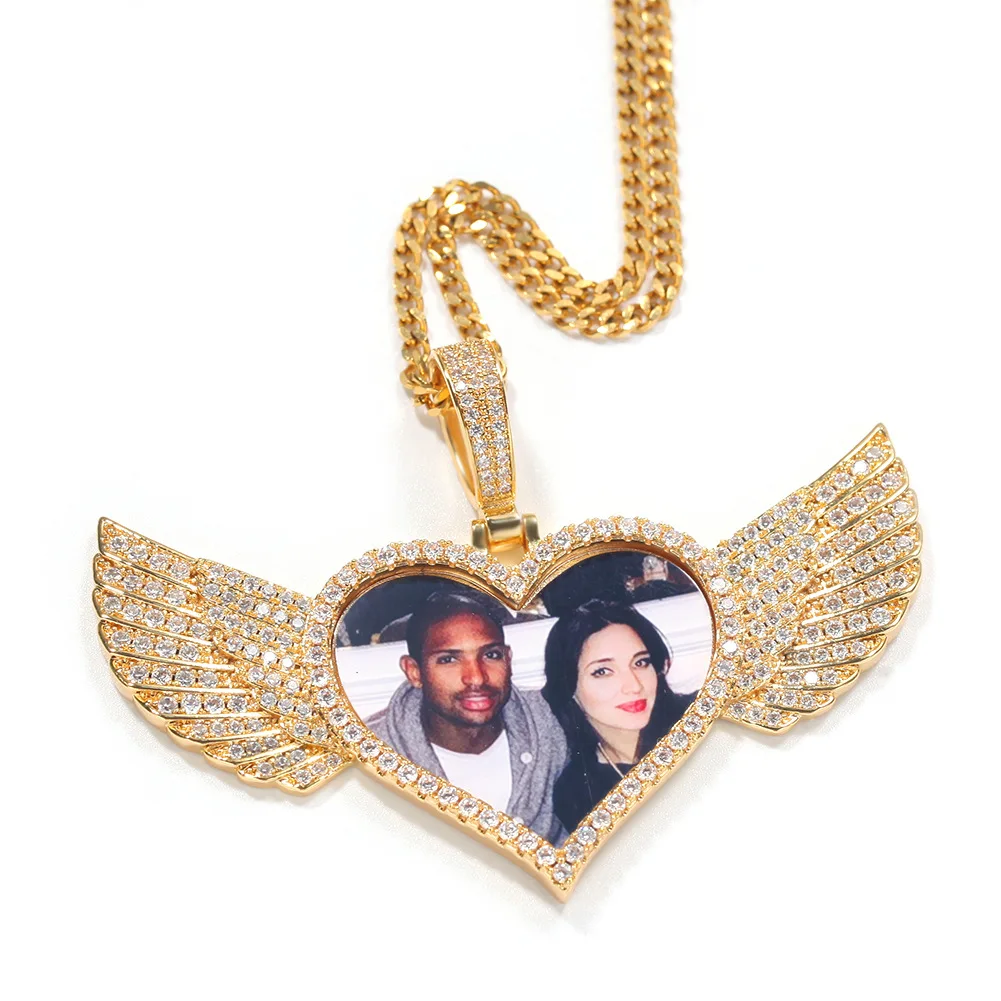 Custom Memory Photo Hip Hop Jewelry Micro Pave AAAAA CZ Medallions Picture Pendant Necklace