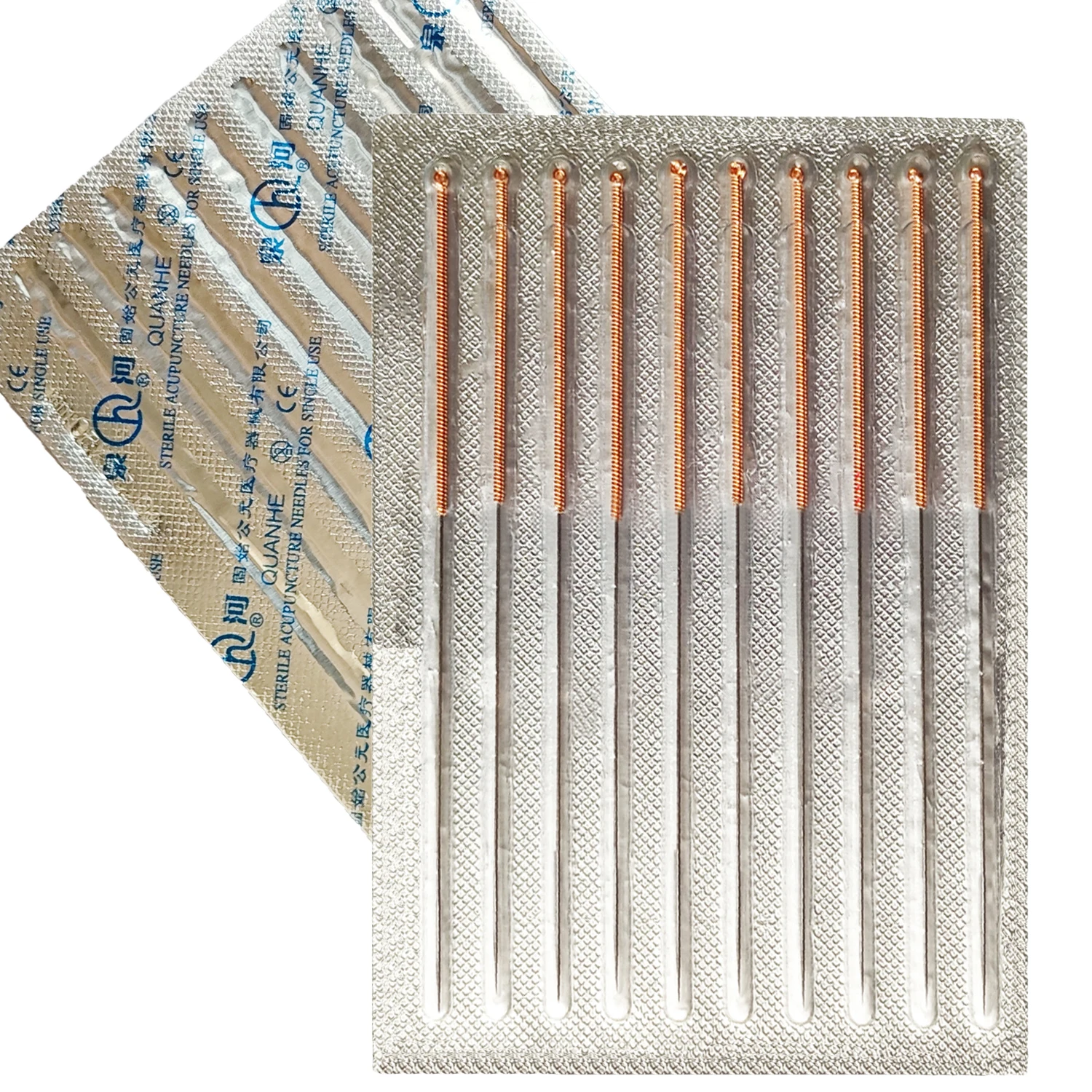 QUAN HE Brand Copper Handle 100PCS  Acupuncture Needles for Single Use