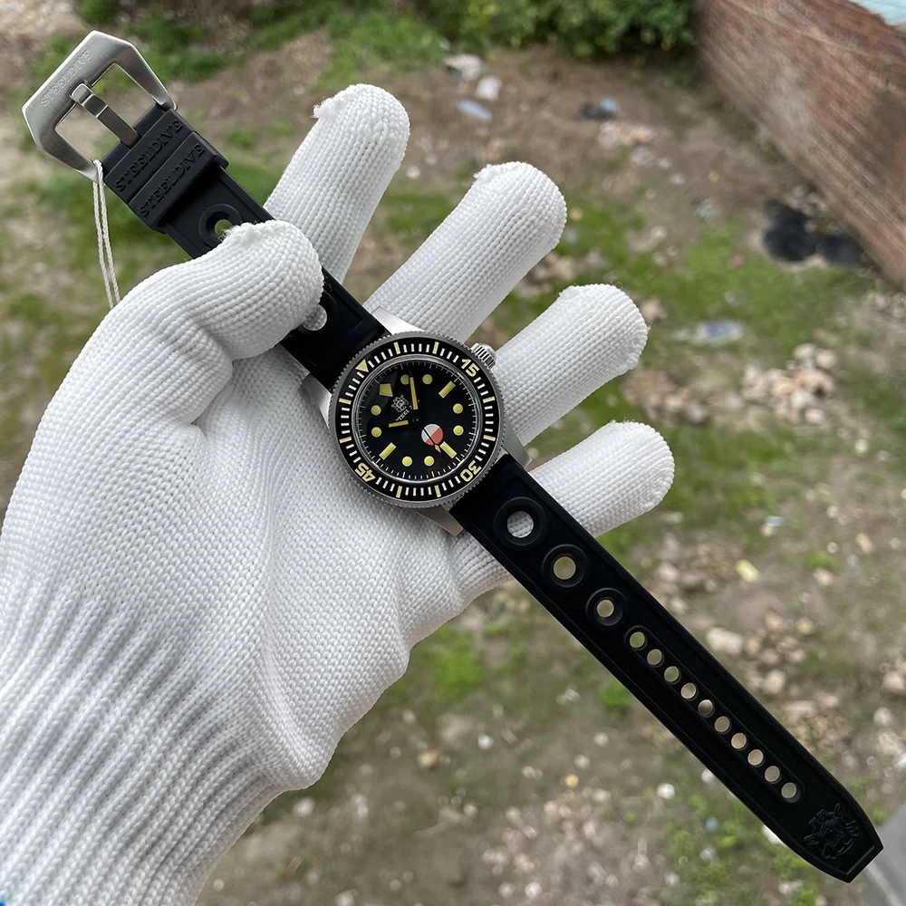 In Stock! SD1952T STEELDIVE Logo 41MM Stainless Steel case 300M Waterproof Ceramic Bezel NH35 Automatic Mens Diving Watch