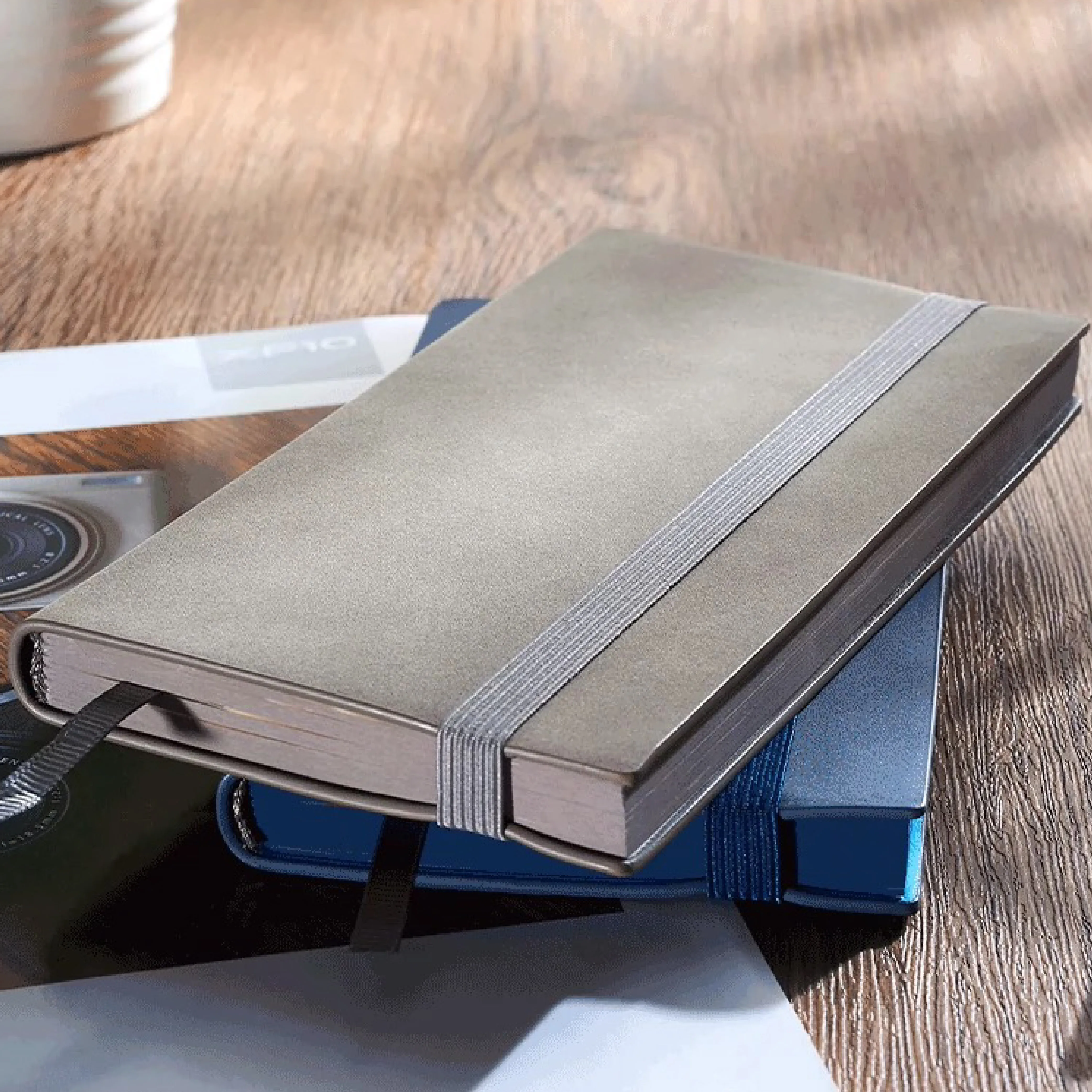 Personalized A6 softcover Notebook with elastic band Customized logo school planner paper edge print diary small thick journal