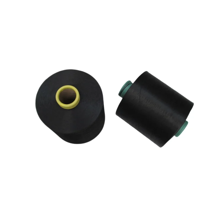  Baichuan Recycled DTY black dope dyed polyester ring spun knitting