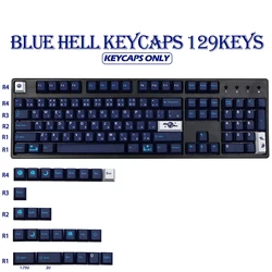 Blue Hell Keycaps 129 keys Custom Cherry Profile PBT Sublimation Keycap for MX Switch Mechanical Keyboard