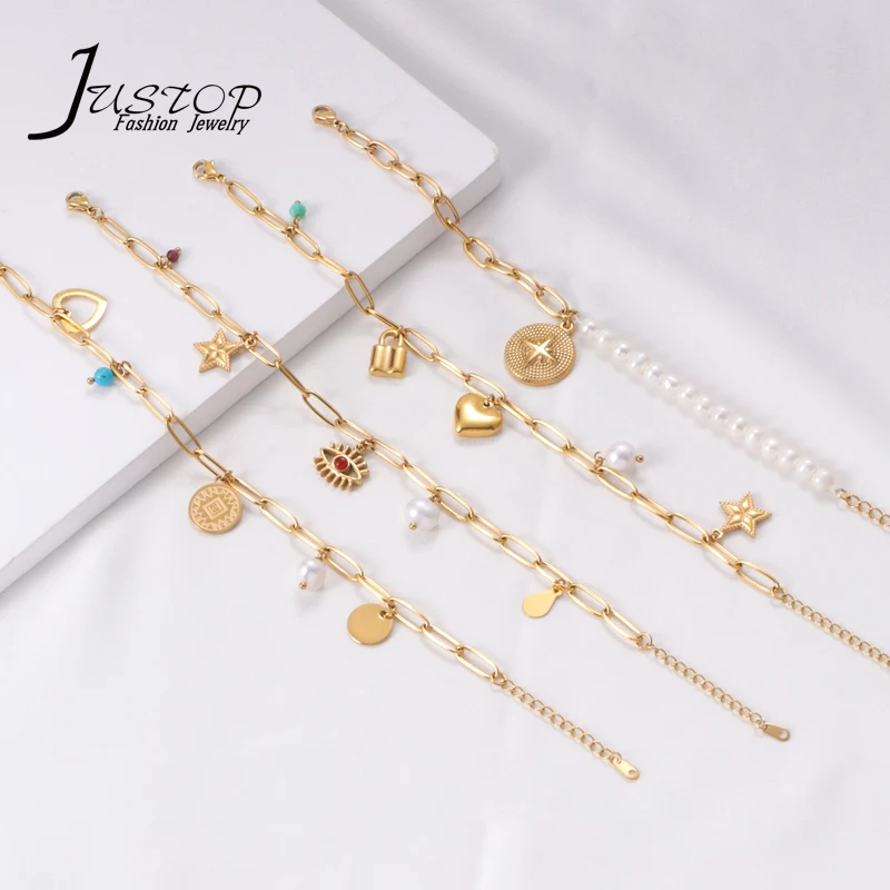 2024 New Design Chain Jewelry Star Heart Multi Charms Bracelets DIY