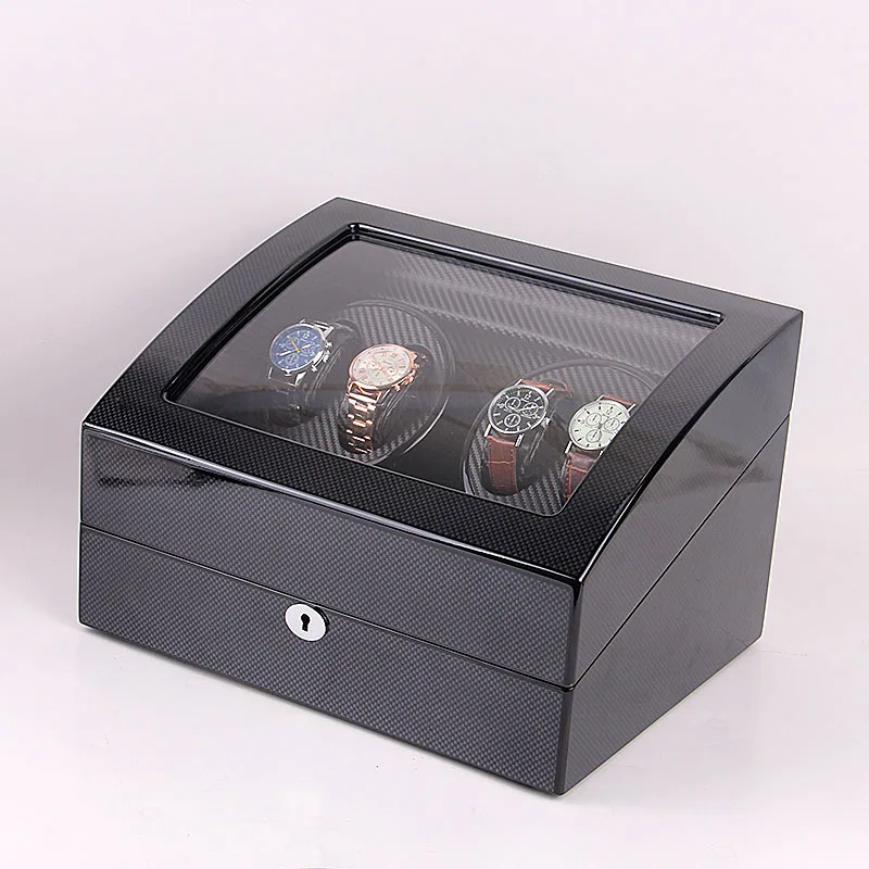 
Luxury carbon fiber watch winder for 4+6 watches storage in stock motor box 