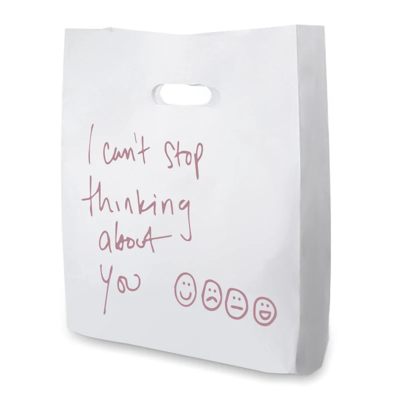 Custom Logo Corn Starch Compostable Carry Bag Biodegradable Bags with Handle Eco Friendly Pla Plastic T-shirt Bag Accept