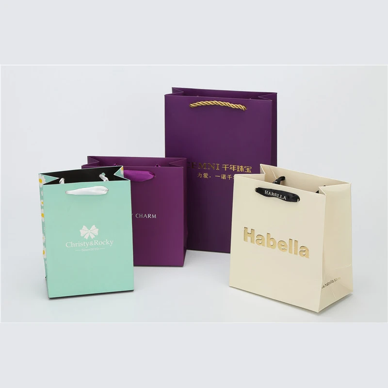 Bio-degradable Custom Wholesale Kraft Paper Bag With Your Own logo for Jewelry Shopping