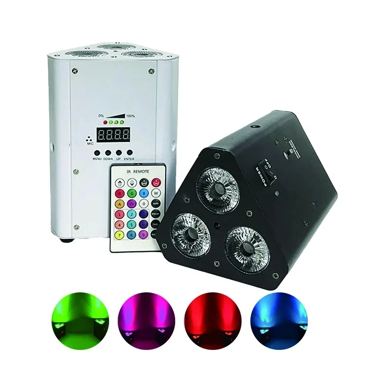 10 шт. 3x18 Вт Rgbwa Uv 6 в 1 беспроводная светодиодная батарея Par Uplight упакована футляр для полета