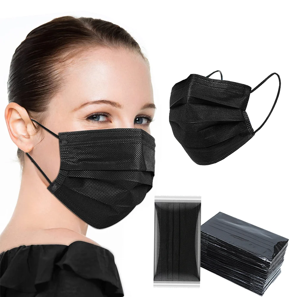 Black mask black cover white filter white base fashion popular mask