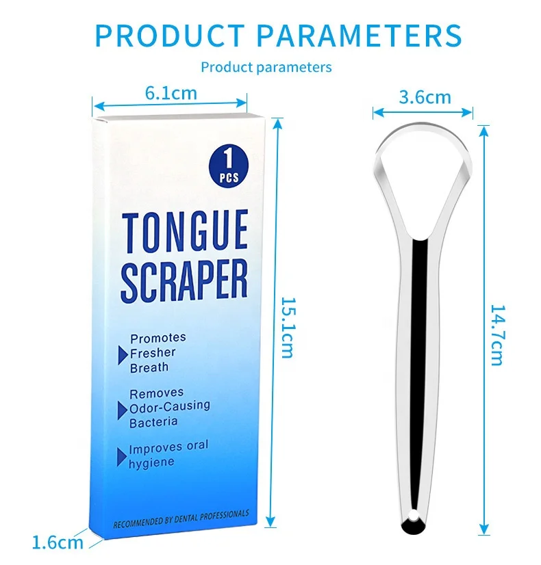 Stainless Steel Oral Care Cleaning Tongue Scraper Fresh Breath Reusable Tongue Scraper