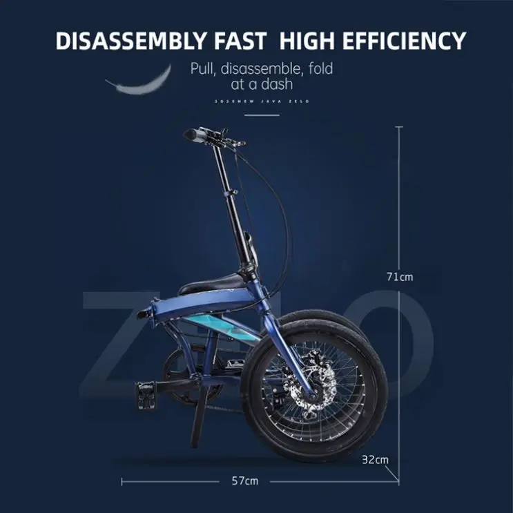 Solid Color Bike High Quality Unisex Double Disc Brake Moutain Bike Aluminum Alloy Foldable Bicycle 20 Inch