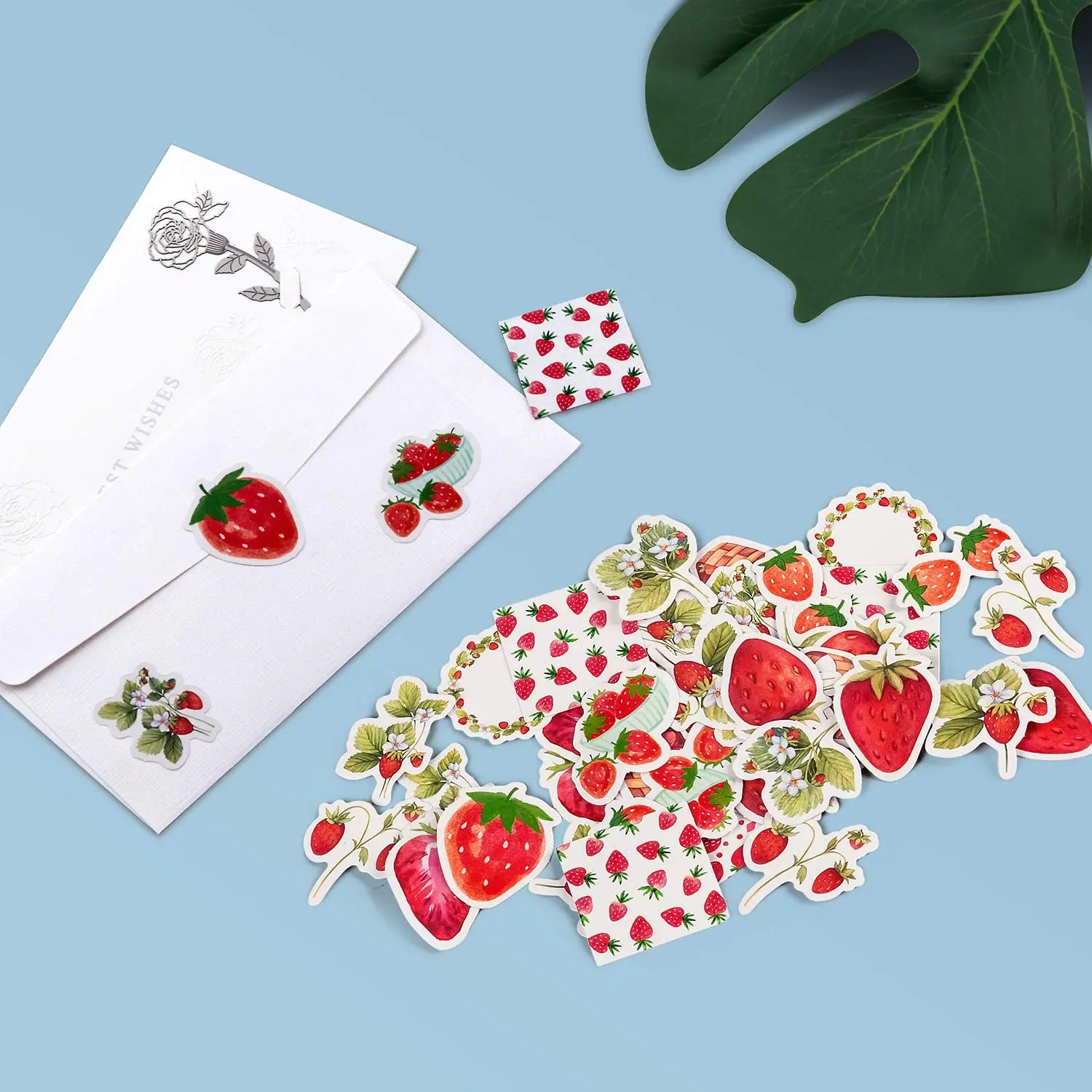Strawberry Scrapbook Stickers Strawberry Phase Scrapbook Decals Small Size Strawberry Style DIY for ArtsScrapbook