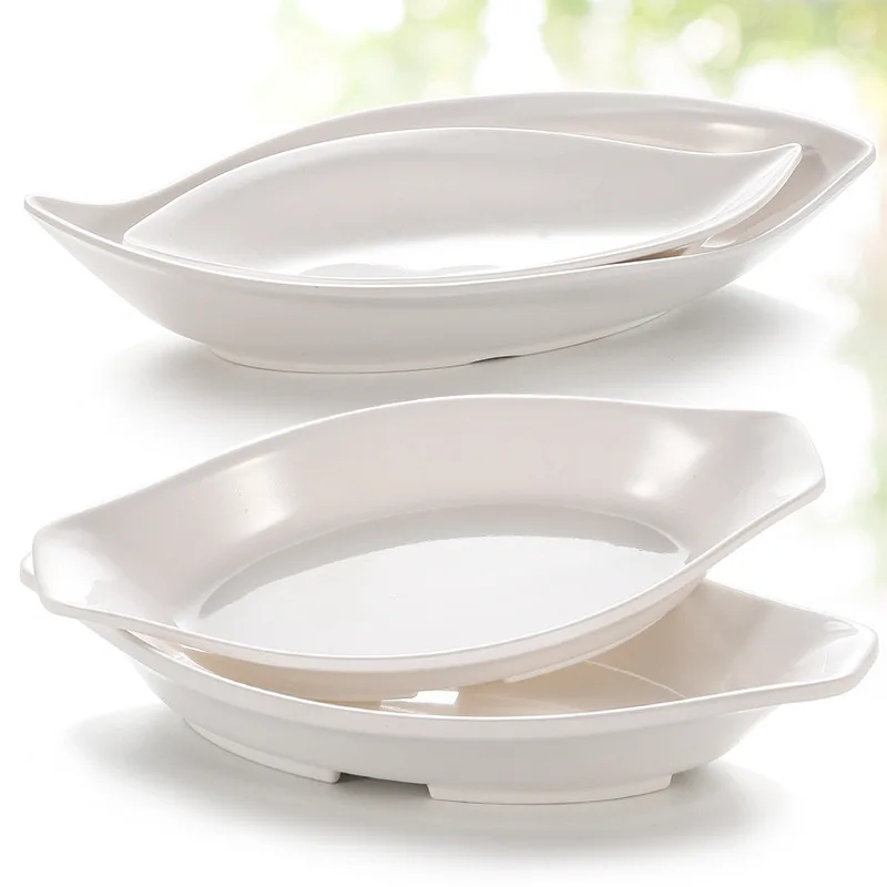 A5 melamine plates for  Restaurant buffet Irregular white melamine plates melamine restaurents fish plates