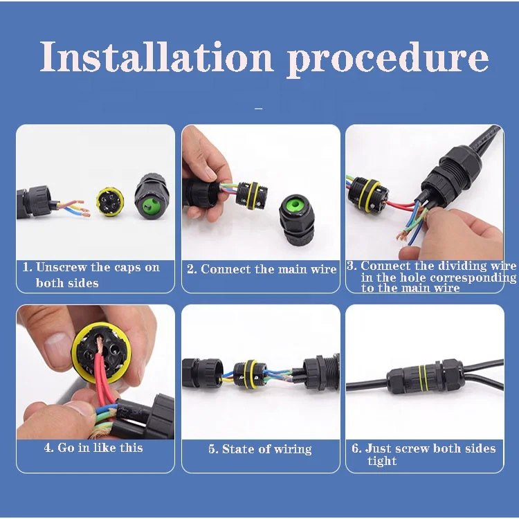 M25 one in two out 4 pin wire connector terminal junction box IP68 waterproof mini underground wire cable tube connector