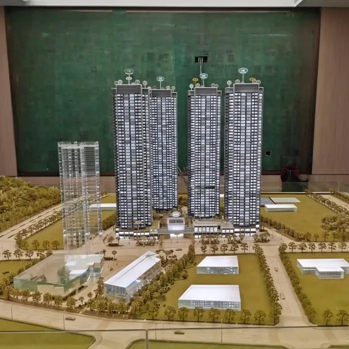 tall city building model 3D Printed Houses  estate development  Miniature Real Estate 1:100 Architectural Scale Models