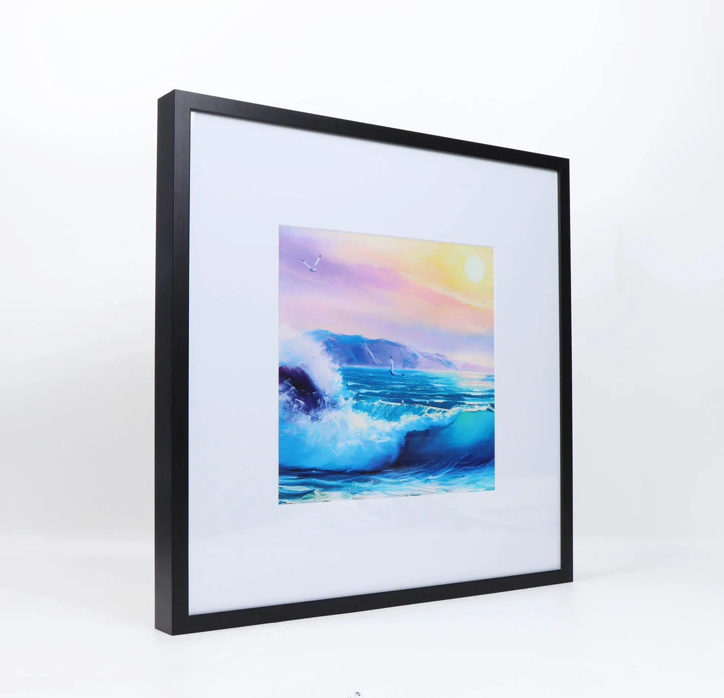 Большая рамка с ковриком (29x29 см) для картин теневая коробка MDF 20x20 дюймов