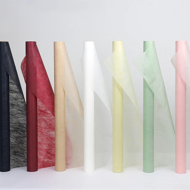 rose milk cotton korean gift wrap thin silk paper tissue sheets waterproof flowers wrapping paper packaging for bouquet