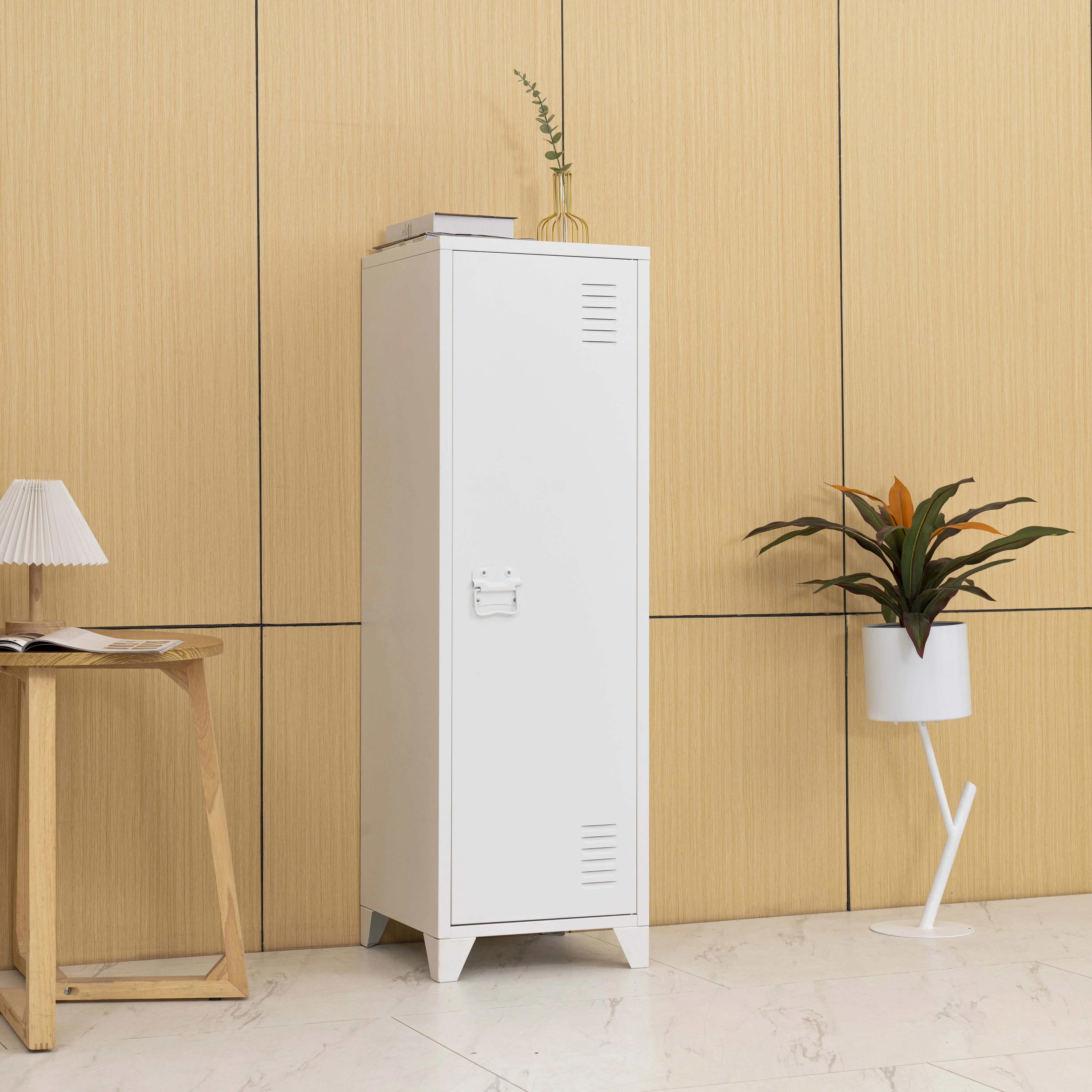 Single Door Steel Locker Storage Cabinet 1 Tier Gym Metal Locker