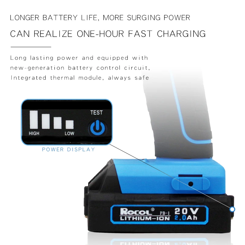 ROCOL RL-860 Long Life Electric li-lon Battery powerful 20V/2.0AH Cordless Tool Rivet Nut tool 2.15kg(With battery)