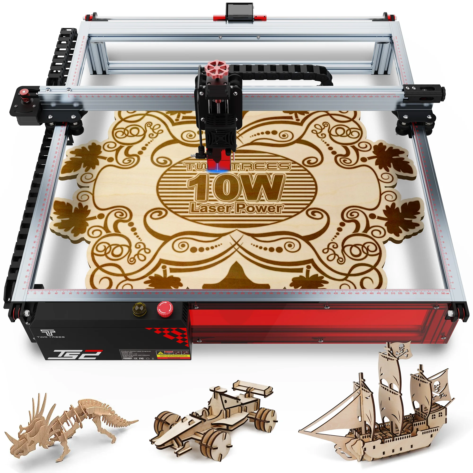 TS2 10W portable wood blanks mr carve metal mini small gravure laser engraving and cutting machine two trees