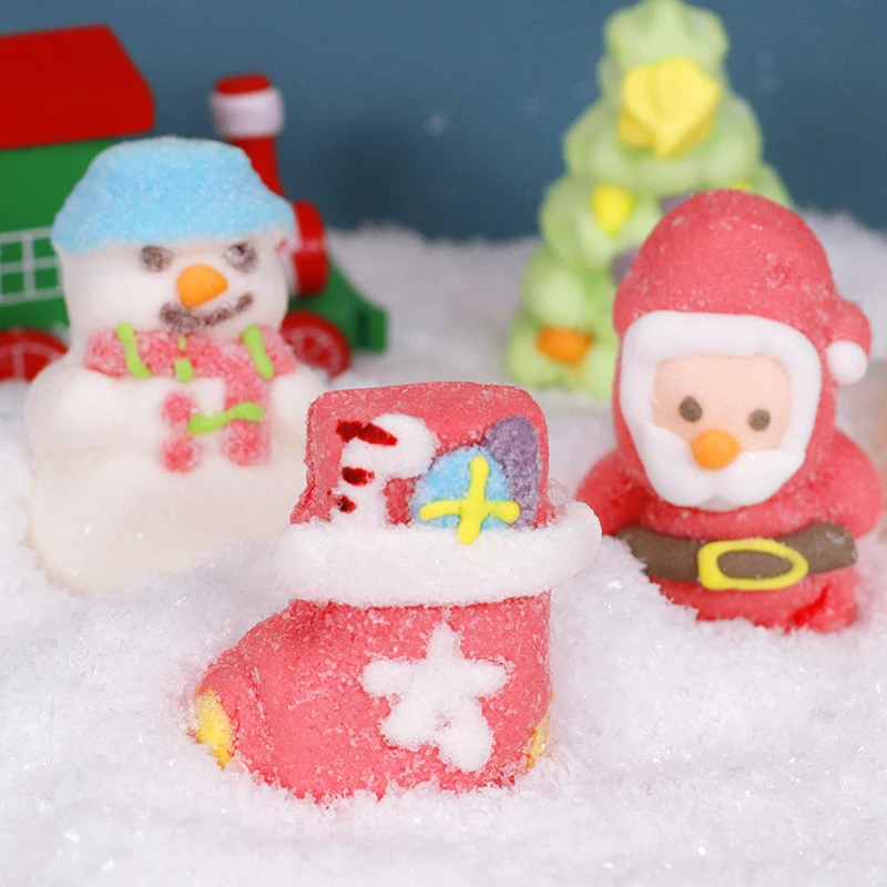 Custom 88G Santa Cartoon Soft Gummy Cotton Candy Gift Christmas Candy Ornaments Candy