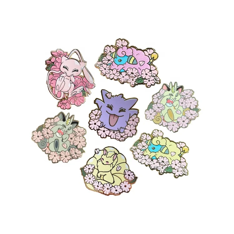 No Minimum Lapel Pin Metal Badge Manufacture Gold Plated Glitter Anime Cartoon Soft Hard Enamel Pin Custom Enamel Pin
