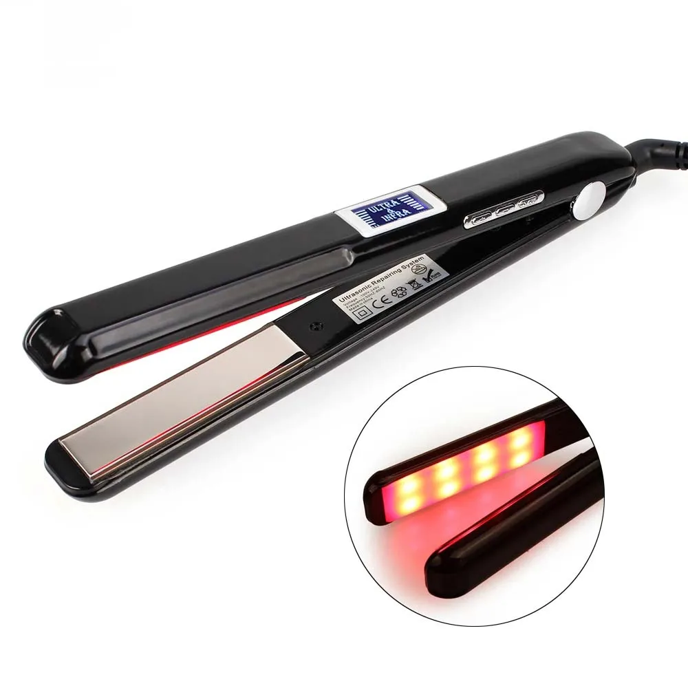 Infrared Ultrasonic Ceramic Hair Straightener Heatless Iron Keratin Treatment Styler Hair Flat Iron