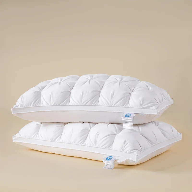 Que new Arrival Custom Goose/Duck Down Feather Twisted Flower Pillow Cushion Neck Pillow Hotel Home Bedroom For Sleeping Bed