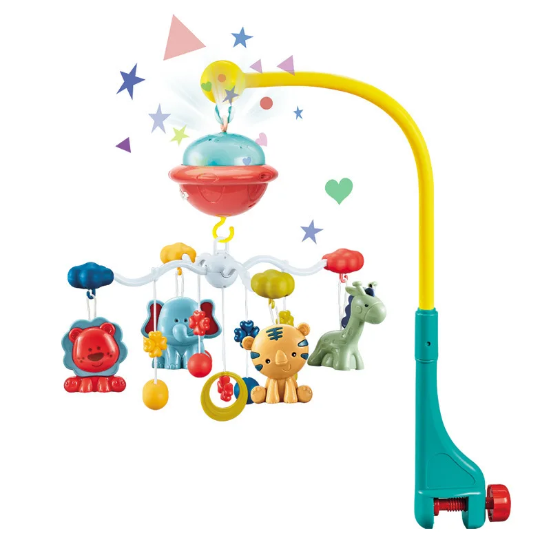 Music box remote control light projection plastic hanging crib baby sleeping rattles bed bell baby mobiles music