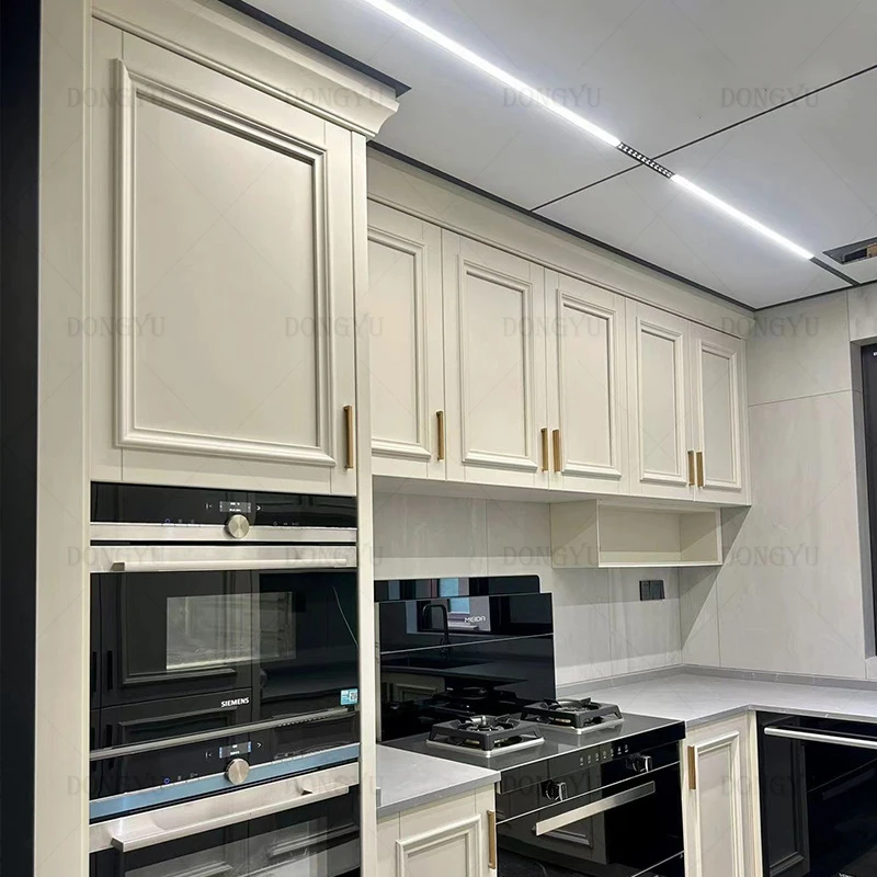 Modern Ready-Made Kitchen Cabinets with Sink Complete Cuisine Solution for villa