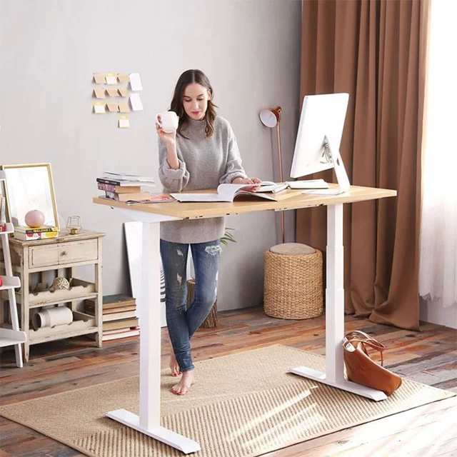 
Dual motors three sections 640-1290mm electric height adjustable sit standing up desk 
