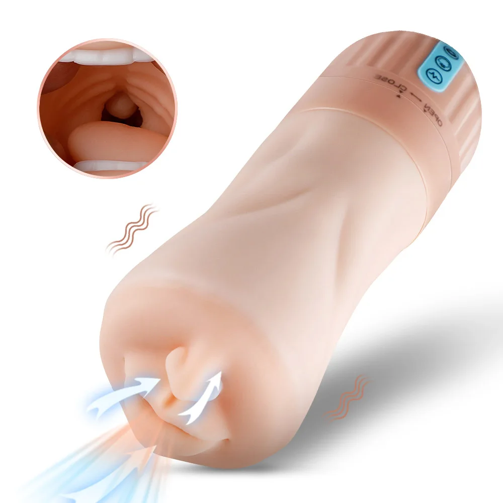 XISE big mouth ass masturbation machine men realistic medical dual layer real soft vaginal sucking vibrating masturbators