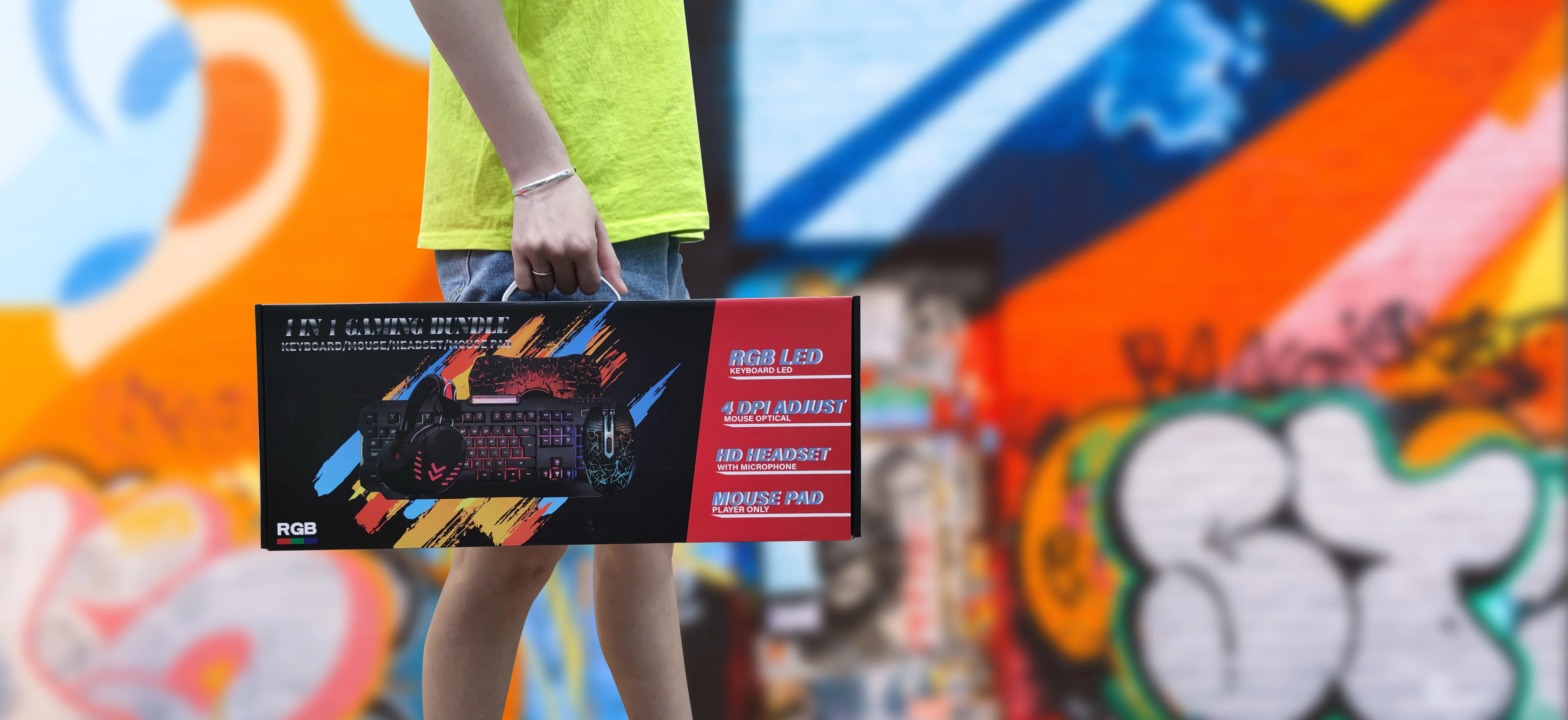  Лидер продаж Проводная клавиатура мышь наушники коврик для мыши комбо Teclado Gamer набор