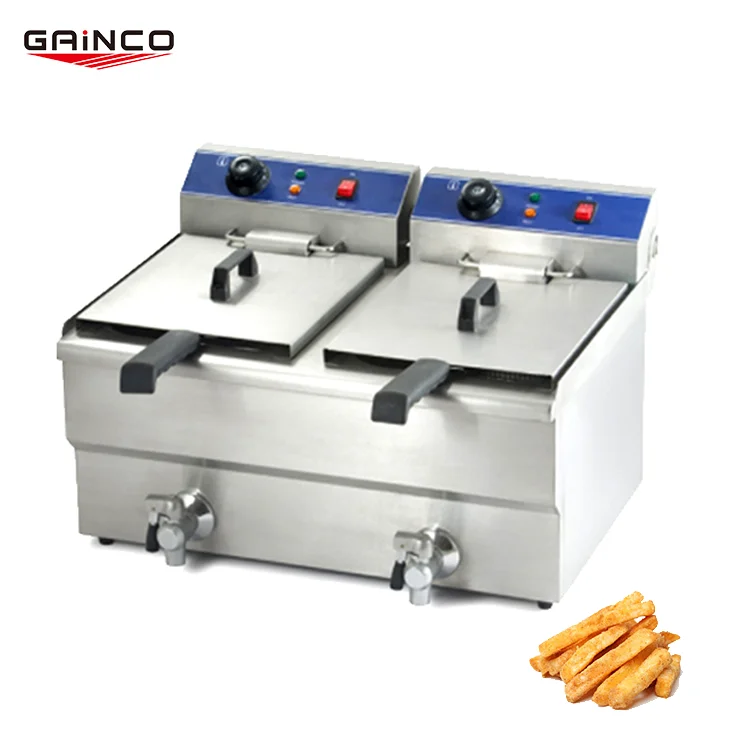 Commercial Oil Fryer Wholesale 10Lx10L Large Capacity Deep Fryer Machine Double Electric Deep Fat Fryer