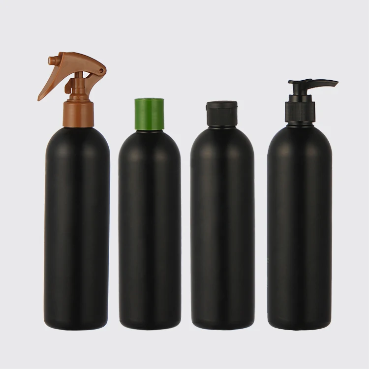 120z Wholesale plastic emulsion bottle cosmetics packaging bottle 360ml black round shoulder cosmo separate bottles