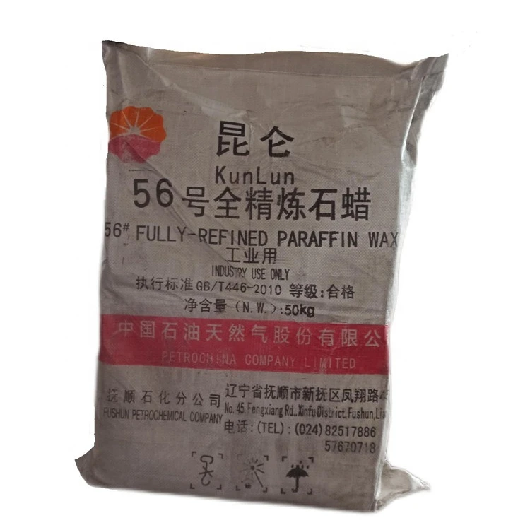 China industrial wax  paraffin wax kunlun brand 52 54 56 58 60 64 66 parafina paraffine