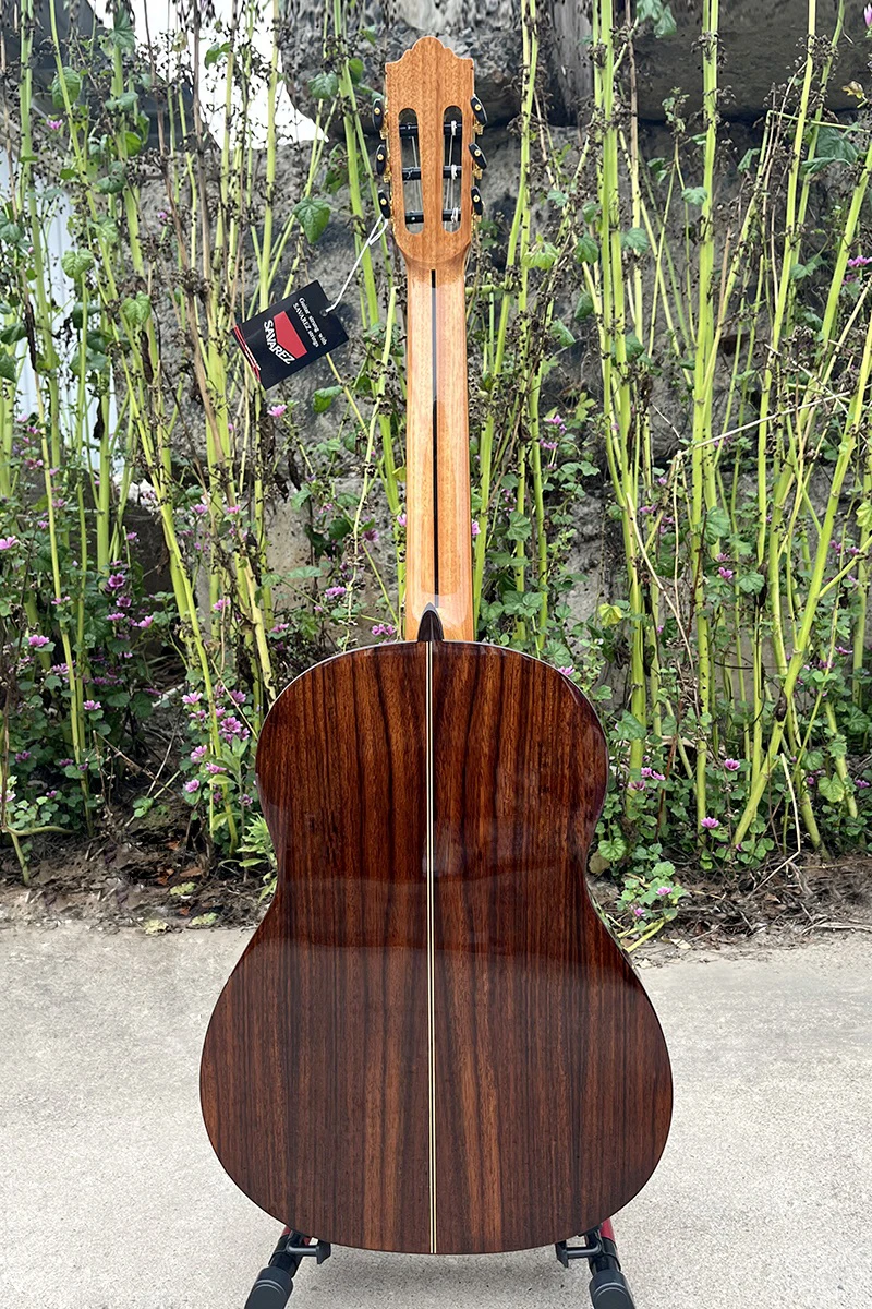 Aiersi brand Good quality classical guitar handmade solid top rosewood back and side nylon string