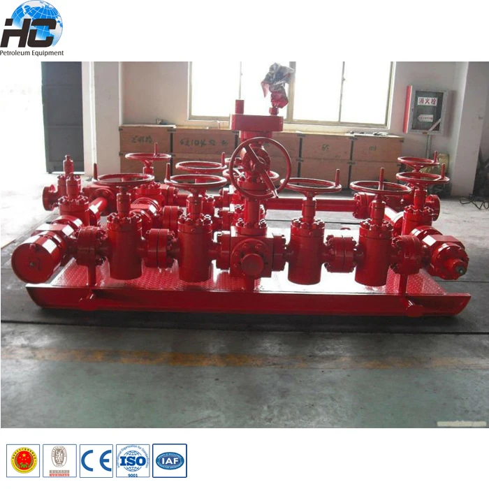 Oilfield manifold blowout preventers choke manifold with adjustable choke valve