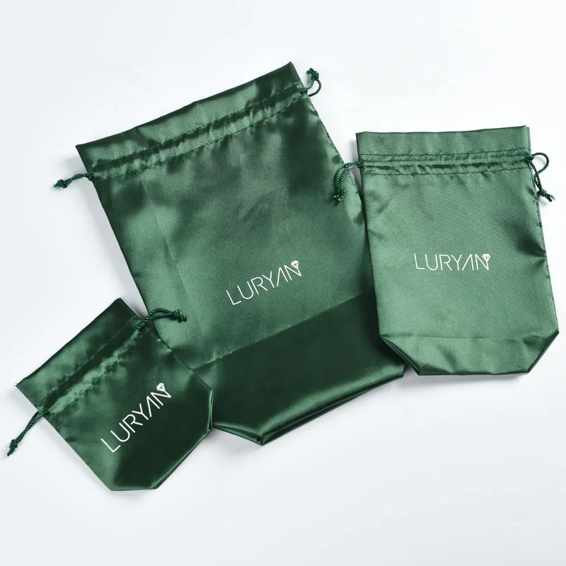 Custom satin bags wholesale satin pouch bag storage packaging dust satin drawstring bag