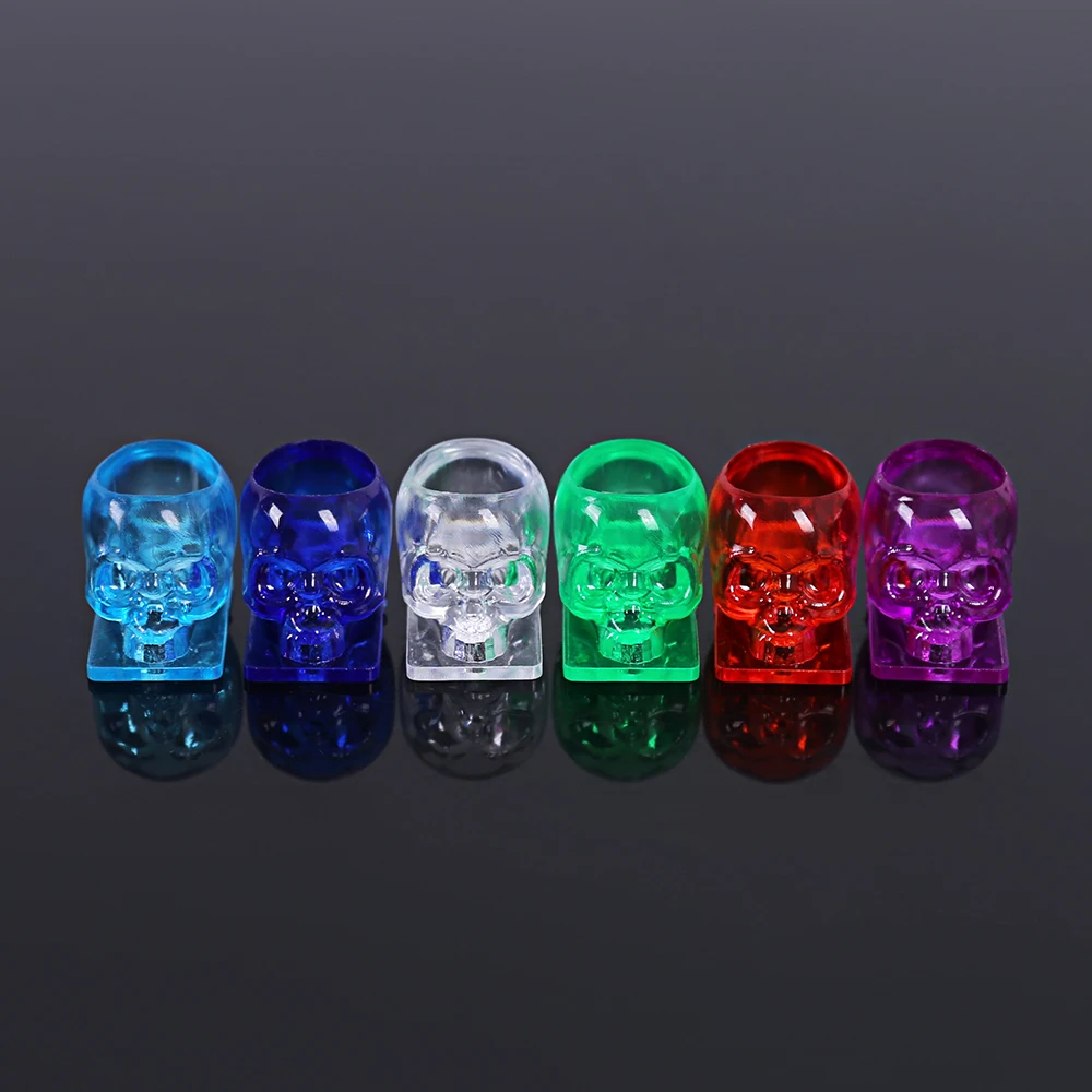 Plastic colorful transparent skull tattoo pigment cup, 200 pieces in mixed colors.